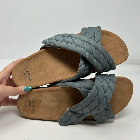 Earth Origins Oceana Blue Gray Slip On Puffy Pillow Textured Sandals Size 10 W - Picture 9 of 11